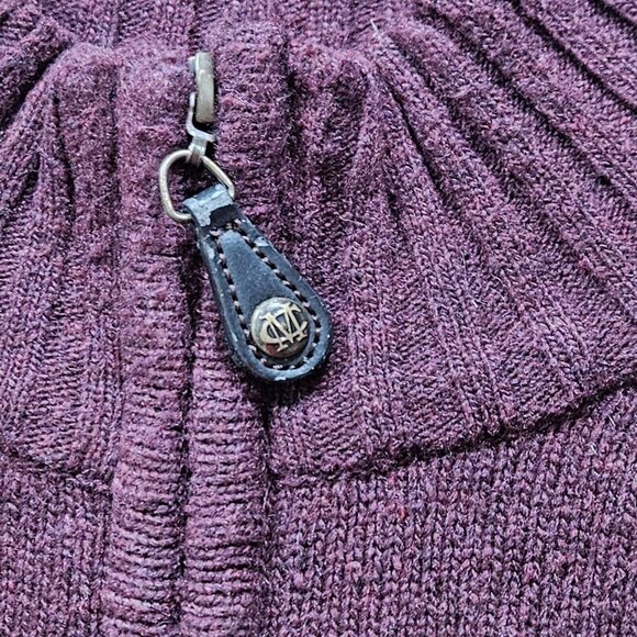 Marlboro Classics Sweater Mens XXL Burgundy LS 1/4 Zip Mock Neck VTG Wool Blend - Picture 11 of 16